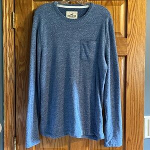 Hollister Large Men’s Blue Heather Fleece Long Sleeve Tee